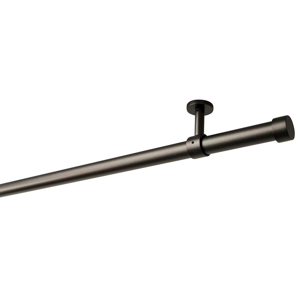 Ltl Home S 95 In Intensions Single Curtain Rod Kit Ltl Home S 95 In Intensions Single Curtain Rod Kit Anthracite With Cap Finials And Ceiling Brackets Capceilant95 The Depot