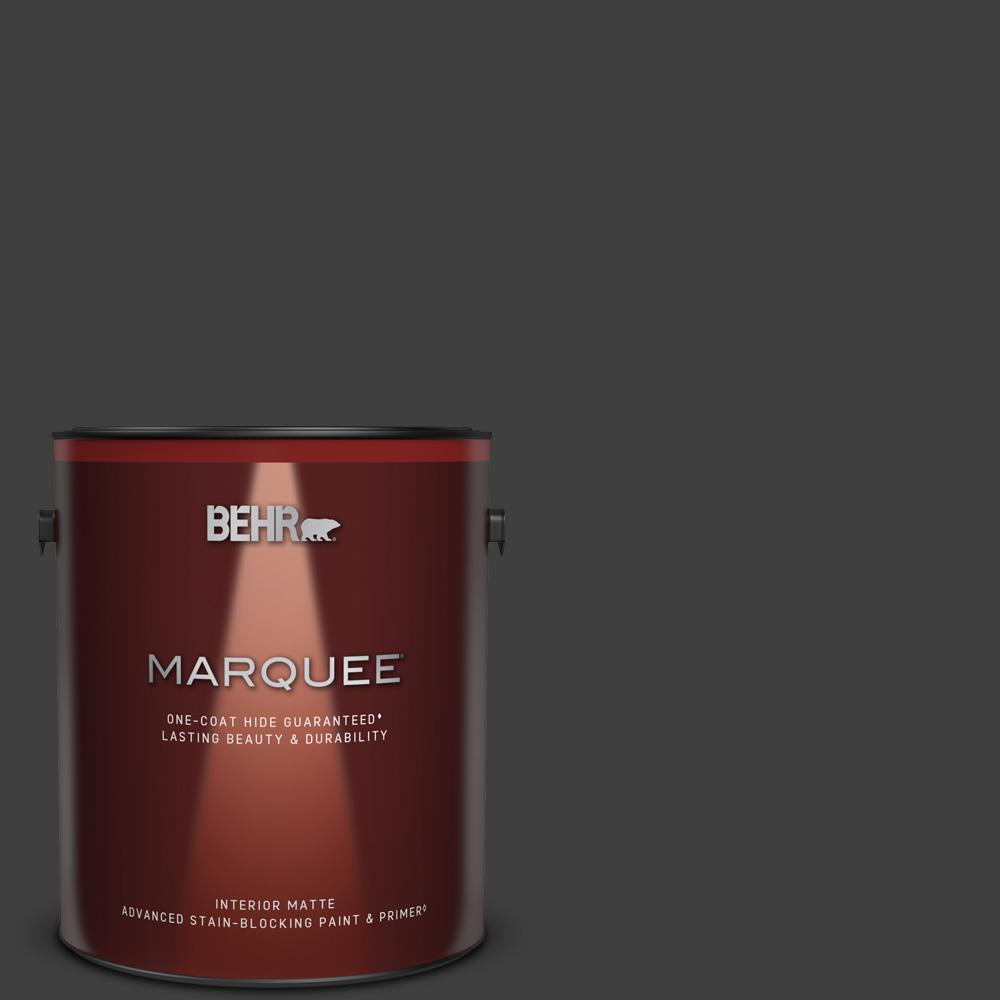 Behr Marquee 1 Gal Black One Coat Hide Matte Interior Paint And Behr Marquee 1 Gal Black One Coat Hide