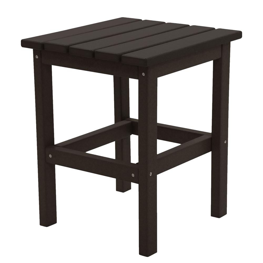 Durogreen Icon Black Square Plastic Outdoor Side Table Sst1515bl The Home Depot