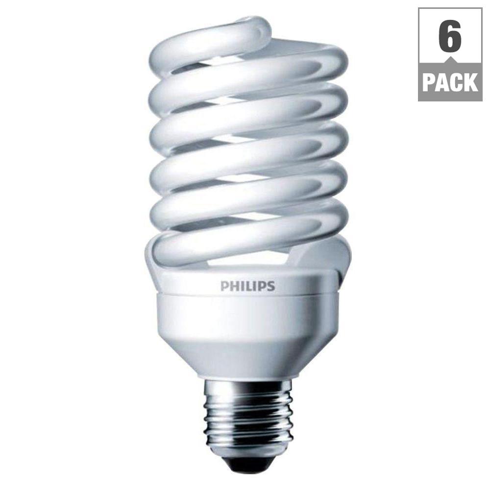 Philips 100-Watt Equivalent T2 Spiral CFL Light Bulb Soft White (2700K ...