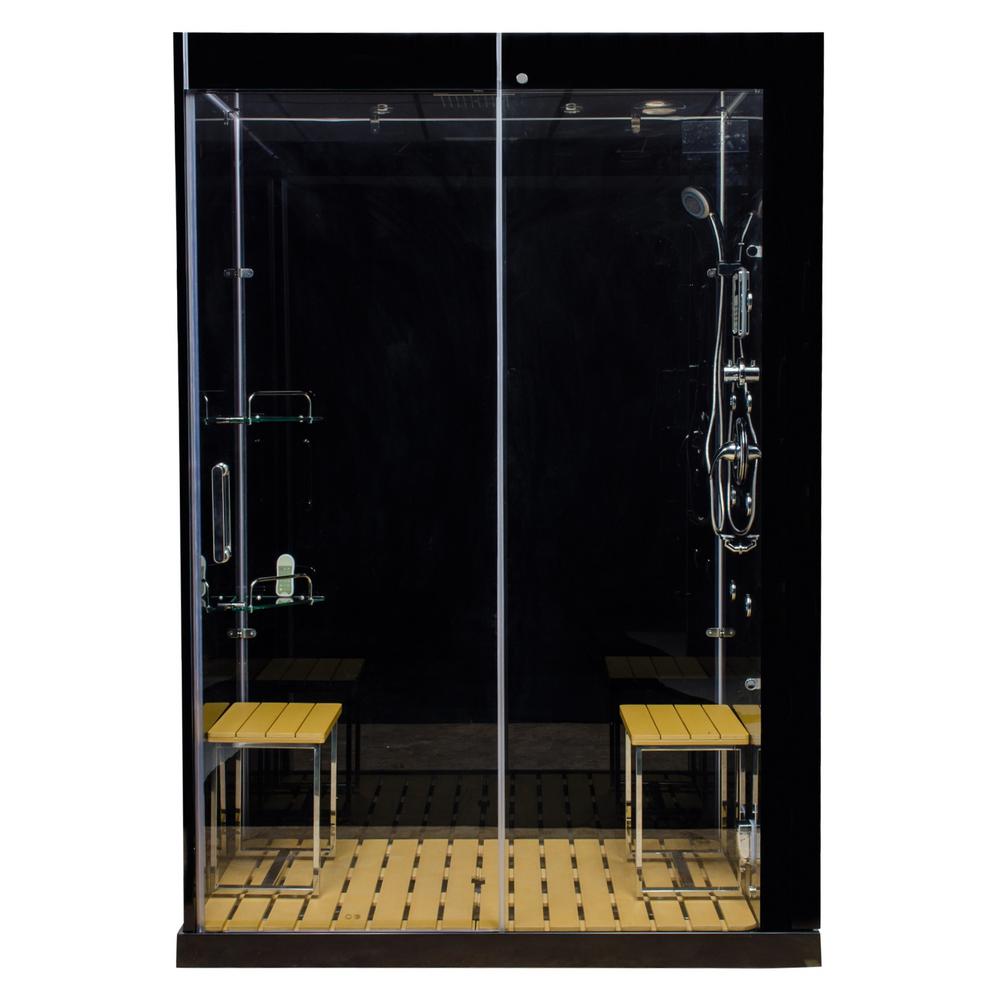 Steam Venus 59 in. x 32 in. x 86 in. Steam Shower in Black with