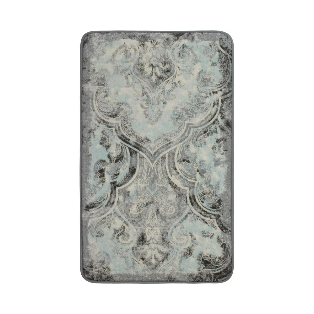 Laura Ashley Daventry Duck Egg 2 Ft X 3 High Definition Printed High Definition Printed Memory Foam Area Rug