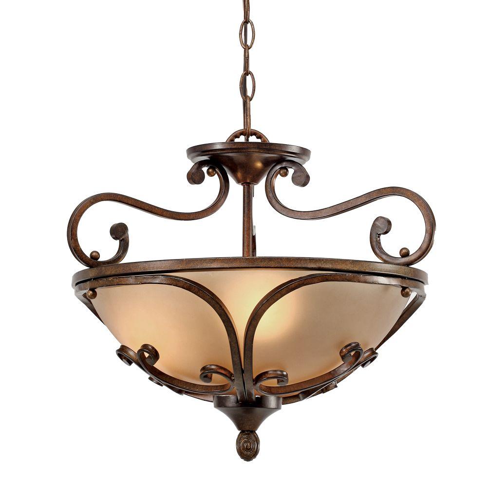 World Imports Jones Collection 3 Light Chrome Convertible Semi Flush Loretto Collection 3 Light Russet Bronze Semi Flush Mount Pendant Convertible