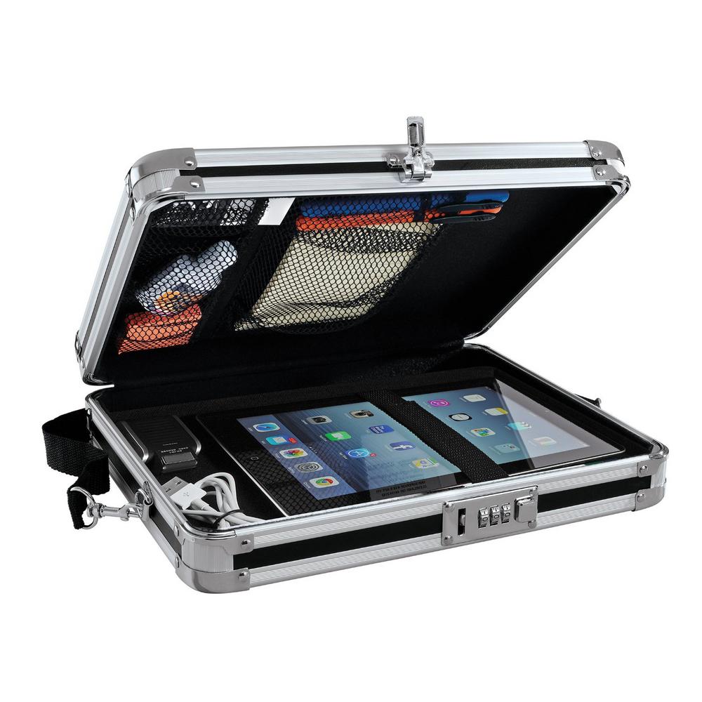 Locking Storage Aluminum Vaultz Clipboard Hard Black Solid Briefcase Case Paper