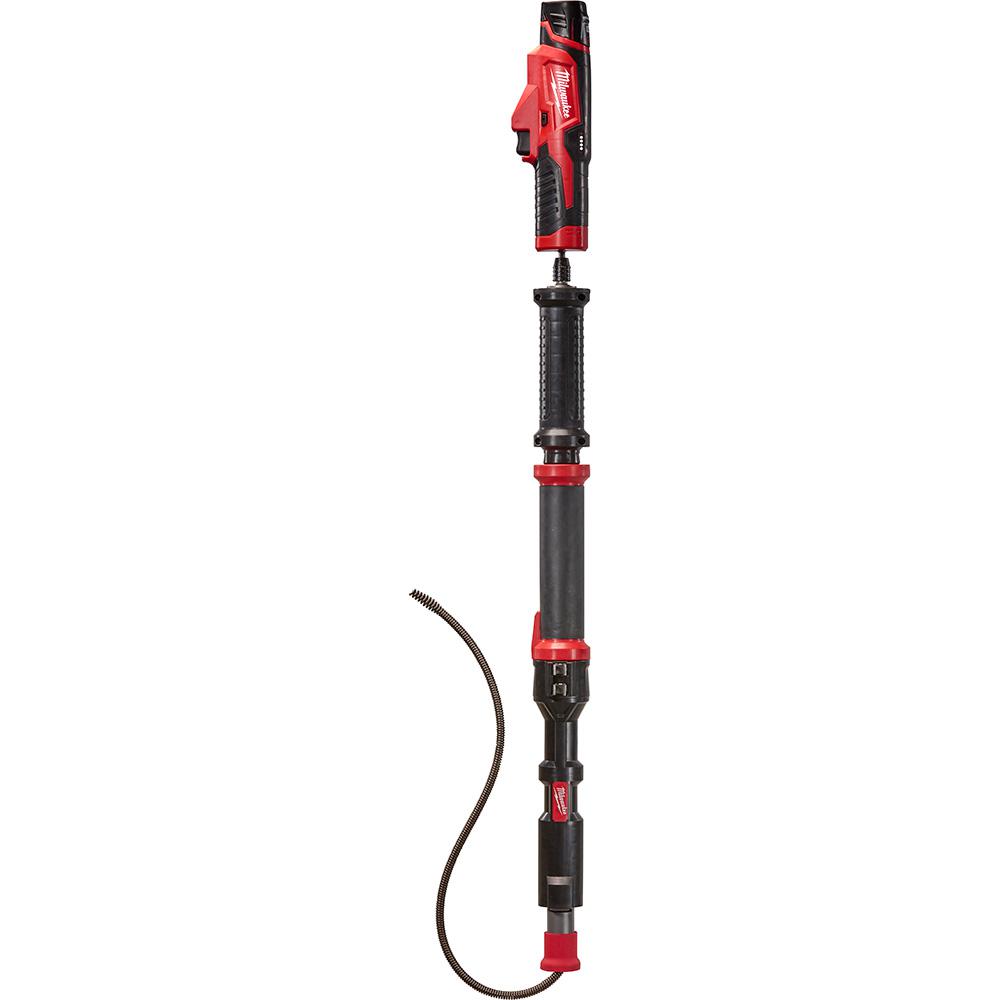 auger milwaukee drain cleaning snake trap cordless ion tool toilet lithium urinal m12 ft 12v volt 2576 li sewer depot