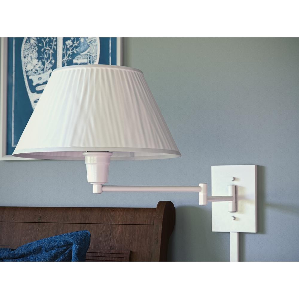 Kenroy Home Simplicity 13 In White Wall Swing Arm Lamp 30110whwh