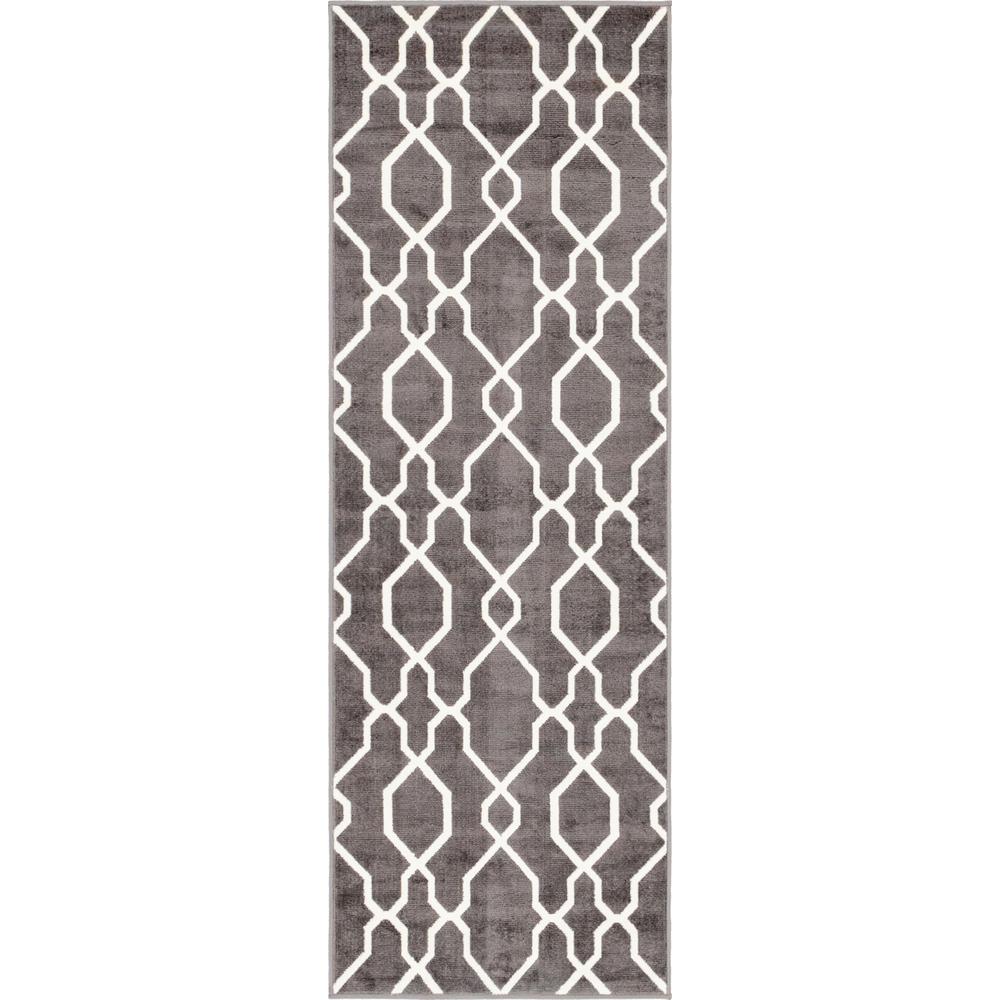 Unique Loom Dark Gray Trellis Outdoor Oasis 2 X 6 0 Runner Rug