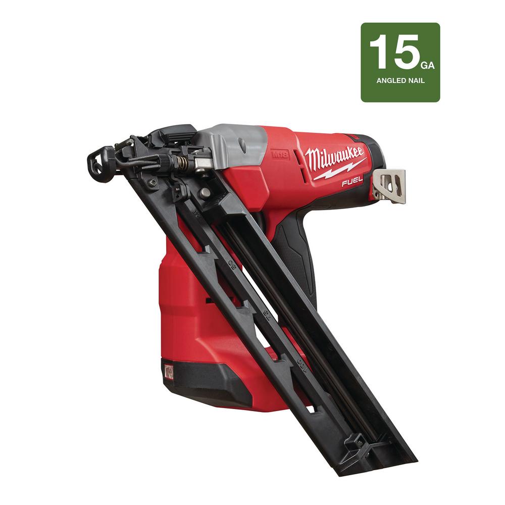 34 Cordless Electric Finishing Nailers Nail Guns Pneumatic M18 Fuel 18 Volt Lithium Ion Brushless Cordless 15 Gauge Angled Finish Nailer