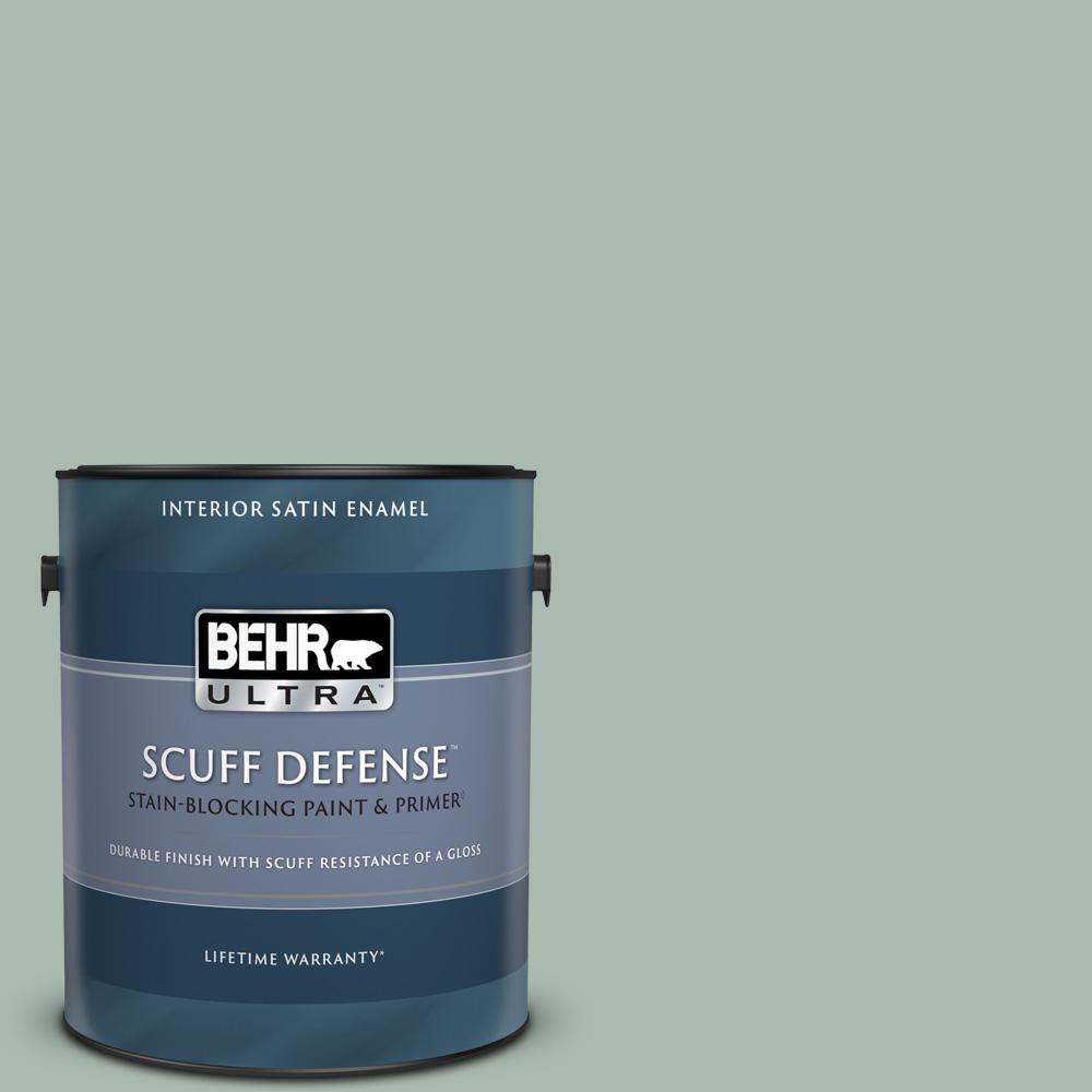 BEHR ULTRA 1 gal. PPU1114 Zen Extra Durable Satin Enamel Interior Paint and Primer in One