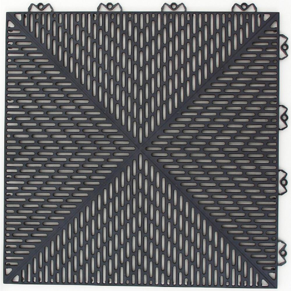 Bergo Unique 14 9 In X Graphite Polypropylene Garage Floor Graphite Polypropylene Garage Floor Tile 54 Sq Ft Case