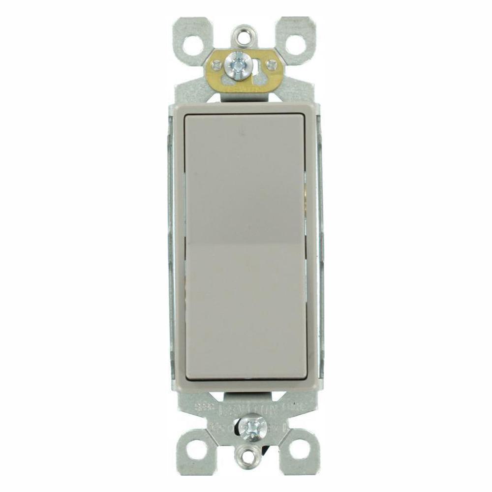 Ivory Commercial Grade Center OFF Self Grounding Double Throw Single-Pole 120//277 Volt AC Decora Plus Rocker Leviton 5657-2I 15 Amp