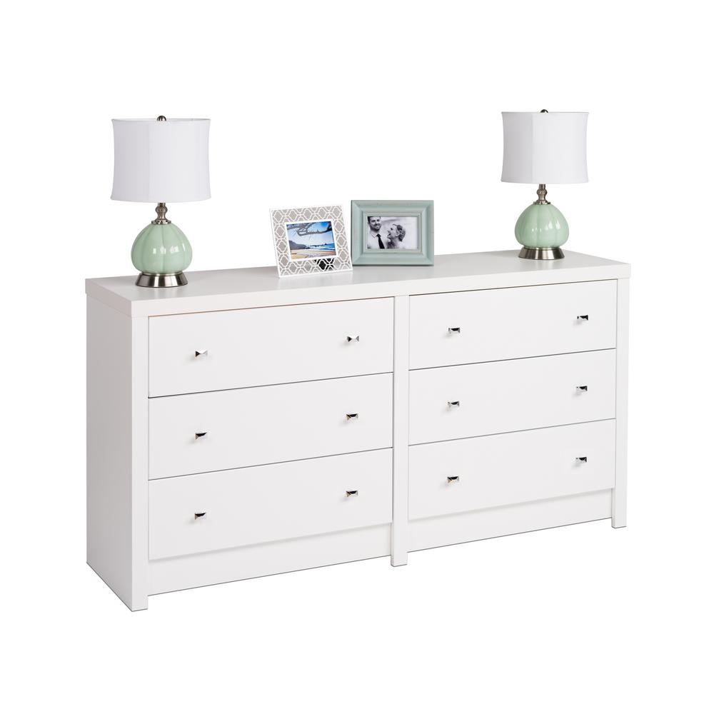 Prepac Calla 6 Drawer White Dresser Wdbr 0560 1 The Home Depot