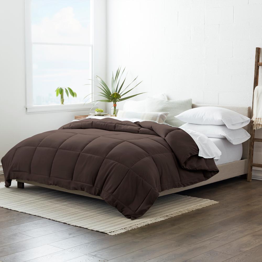 Becky Cameron Performance Chocolate Solid Queen Comforter Ieh Comf Q Ch The Home Depot