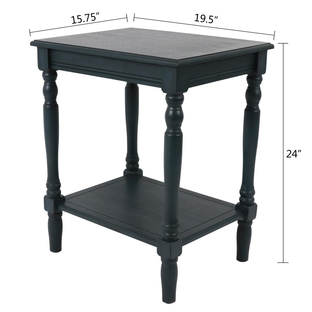 Decor Therapy Simplicity Antique Navy Square End Table Fr9574 The Home Depot