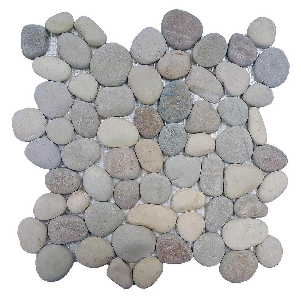 Solistone Pebbles Rock Mosaic Tile The Home Depot River Rock Terrene Blend 12 In X 7 Mm Natural Stone