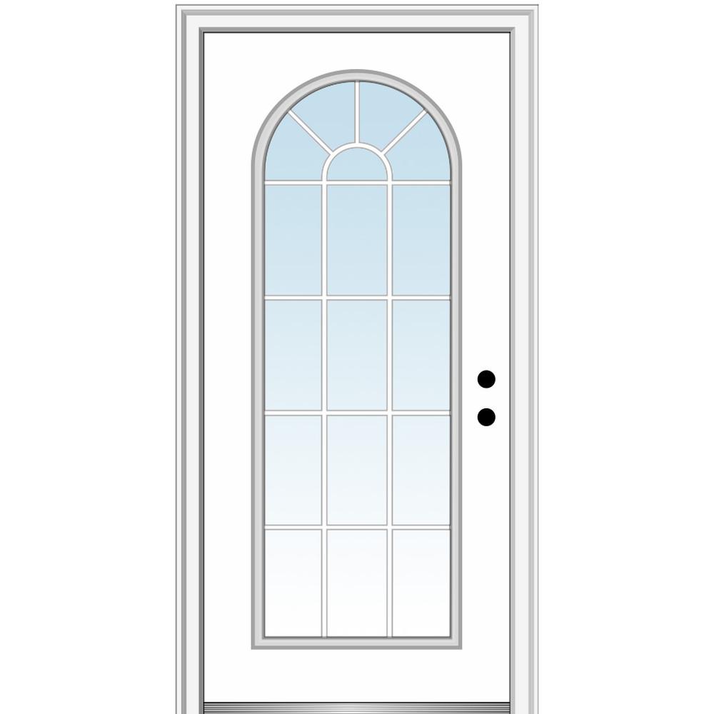 Mmi Door 32 In X 80 In Left Hand Inswing Full Lite Round Top