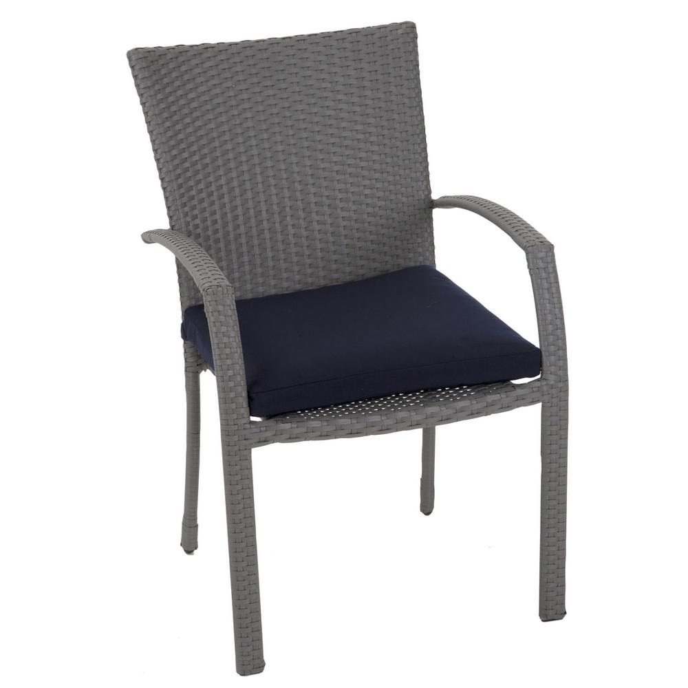Cosco Lakewood Ranch Brown Wicker Outdoor Dining Chairs With Gray
