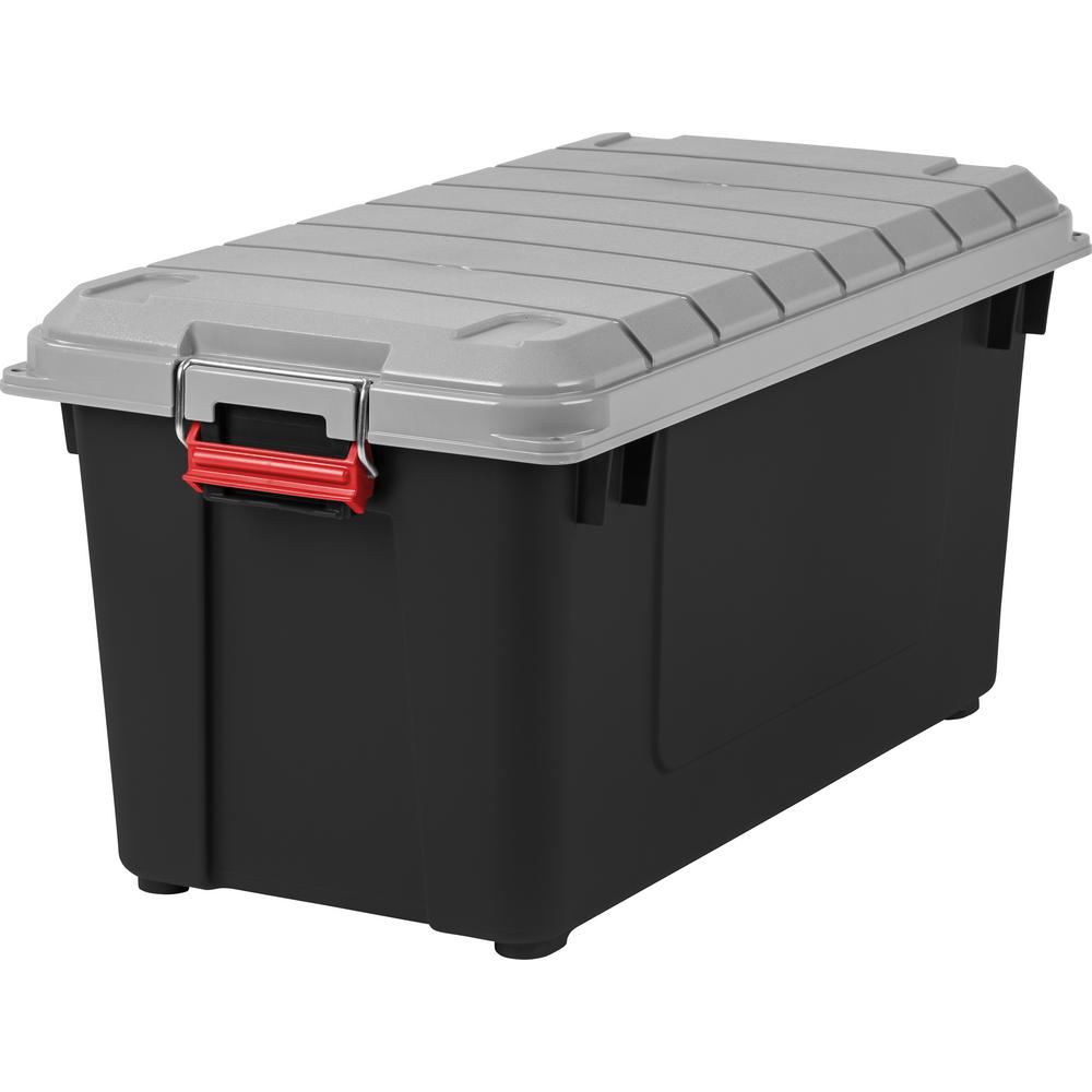 Hdx 55 Gal Tough Storage Tote In Black Hdx55gonline 4 The Home