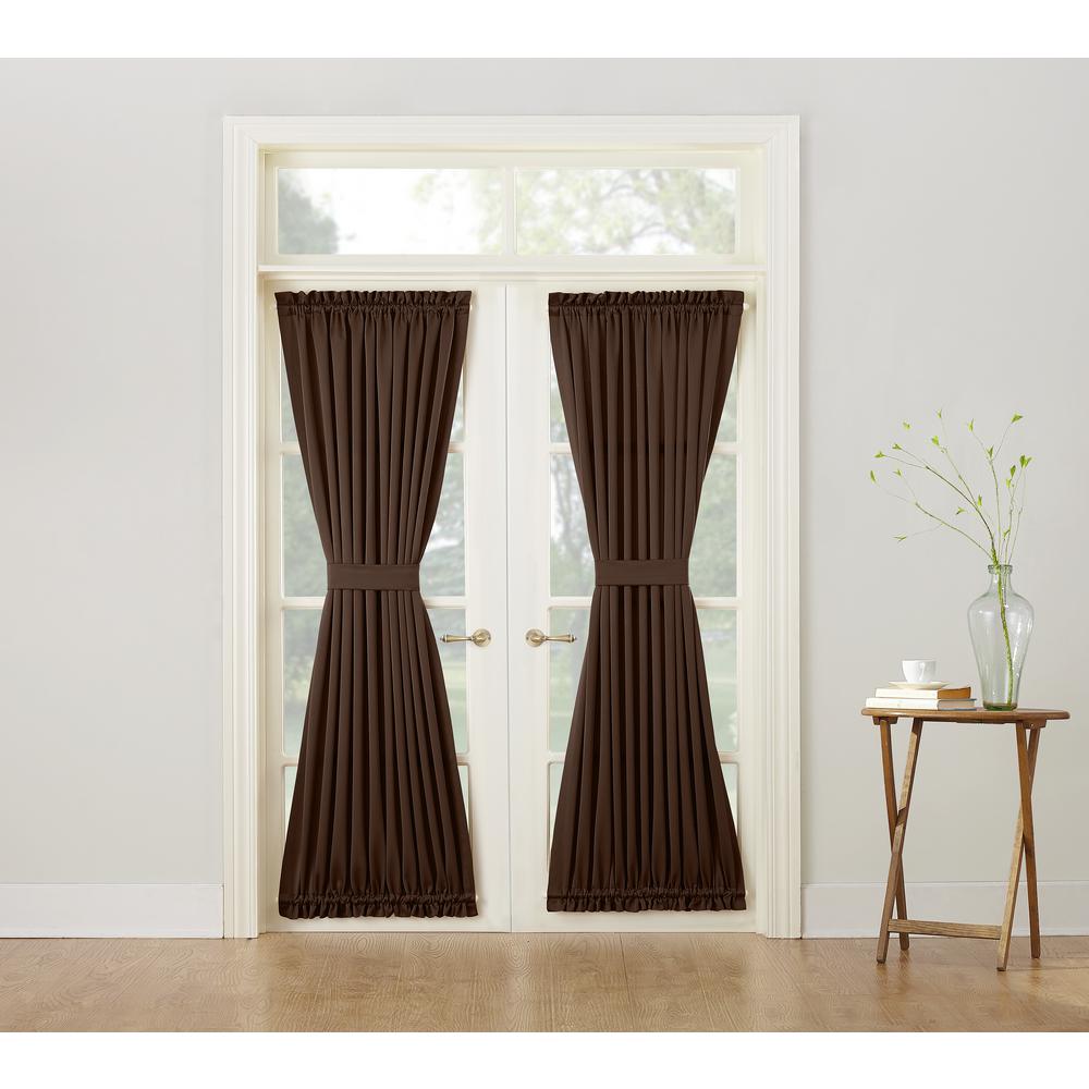 Sun Zero Semi Opaque Gregory Chocolate Room Darkening Door Panel