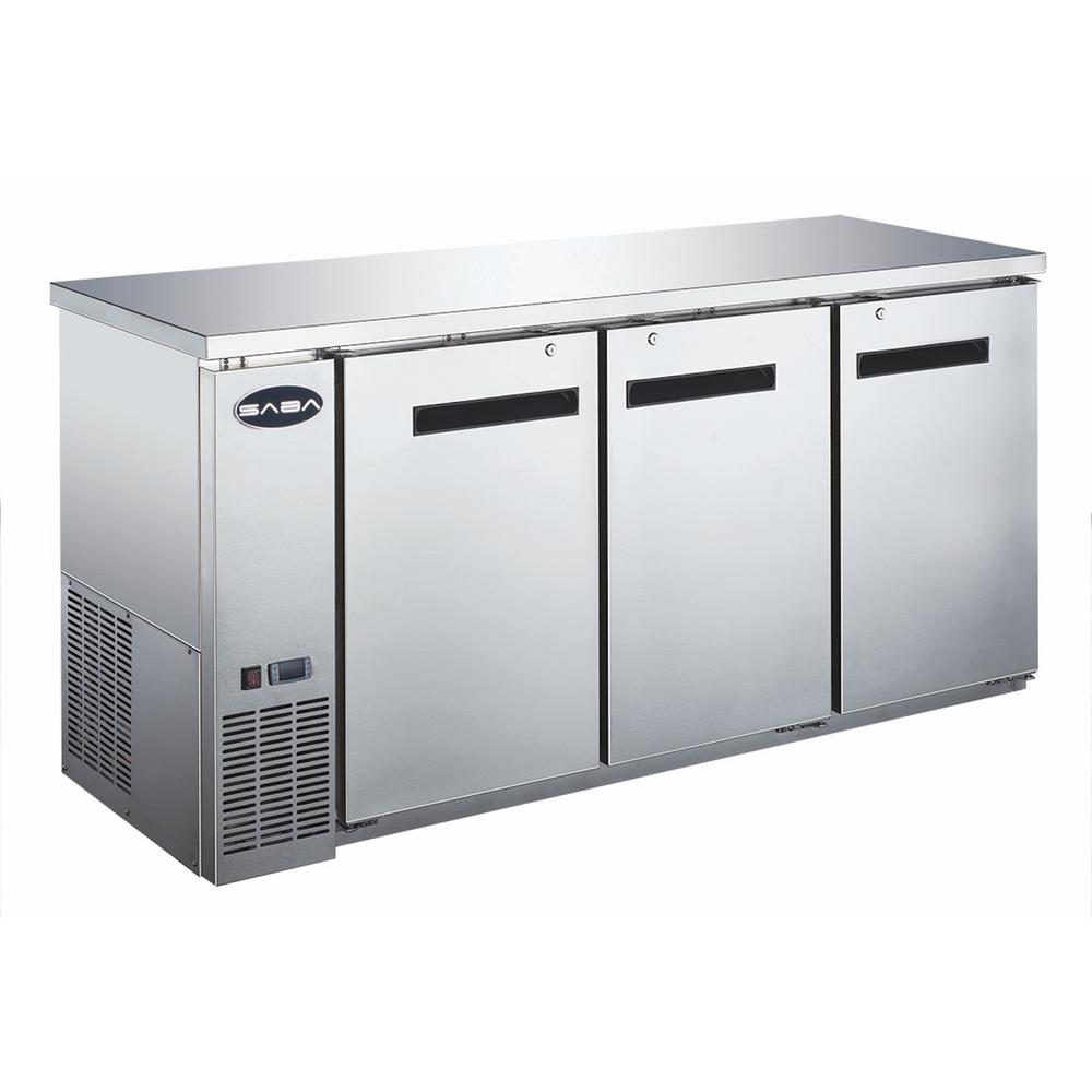 SABA 72 in. W 19.6 cu. ft. Commercial Solid Door Under Back Bar Cooler