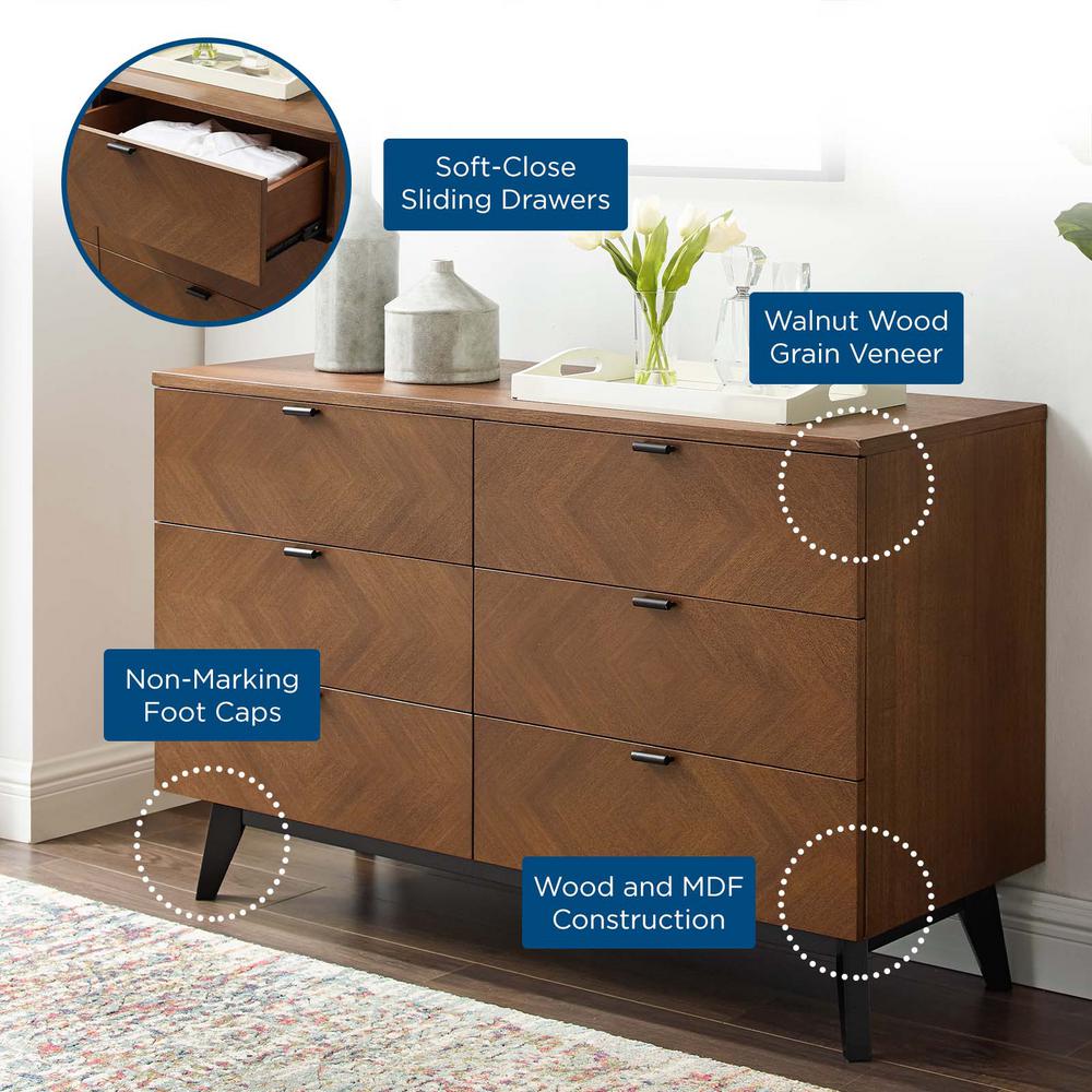 Modway Kali Wood Dresser In Walnut Mod 6194 Wal The Home Depot