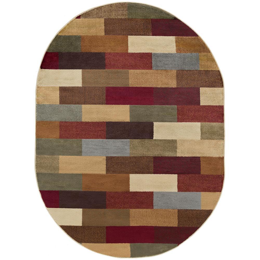 Tayse Rugs Elegance Multi 5 Ft X 7 Oval Indoor Area Rug