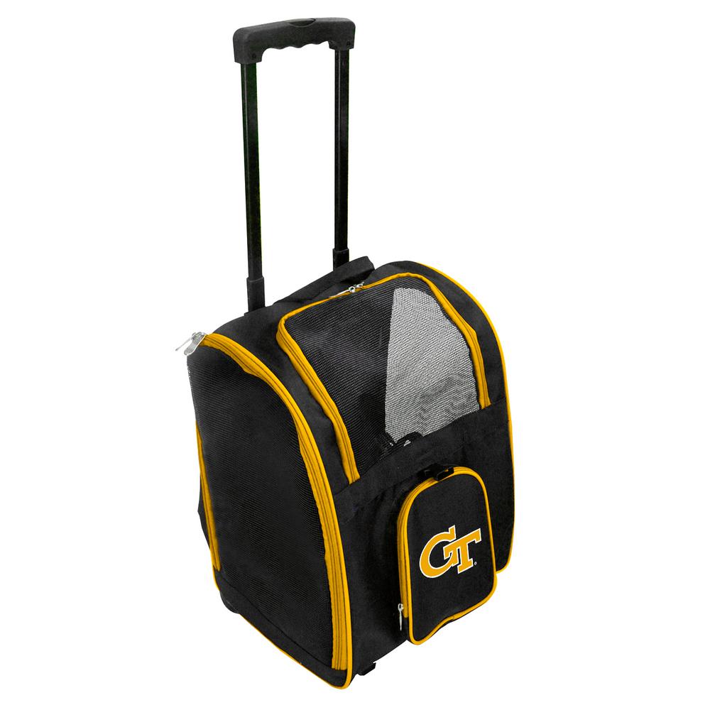 16.5 Black Denco NCAA Georgia Tech Yellow Jackets Premium Wheeled Pet Carrierpremium Wheeled Pet Carrier