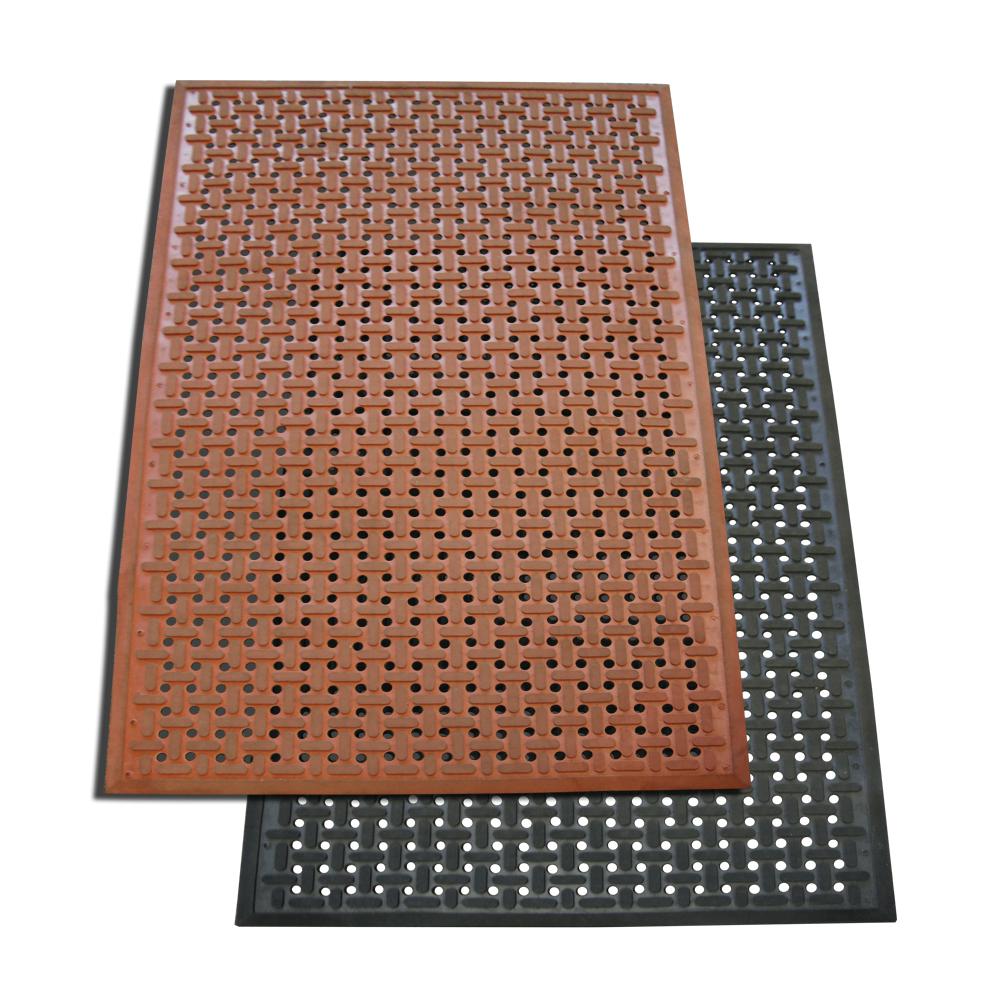 RubberCal "Kitchen Mat" AntiSlip Red 36 in. x 60 in. Rubber Grease