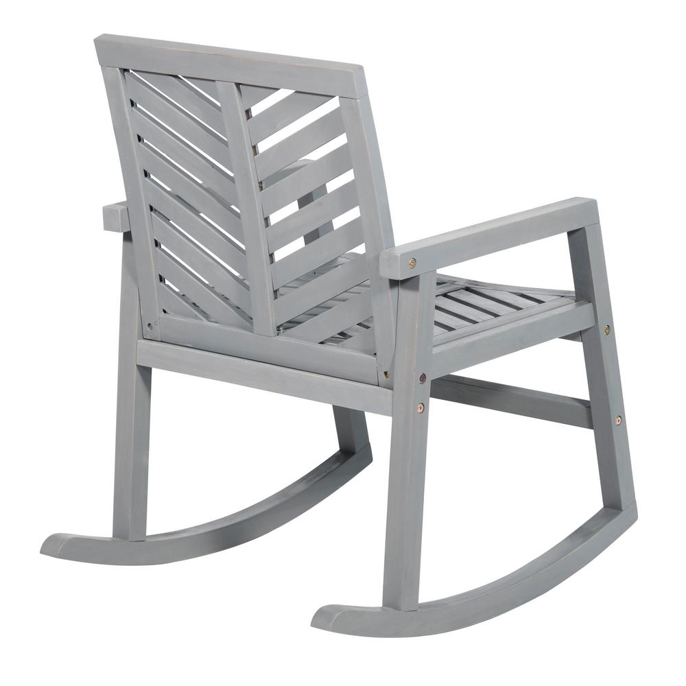 Home Accent Furnishings Patio Solid Acacia Wood Rocking Chair Gray Wash