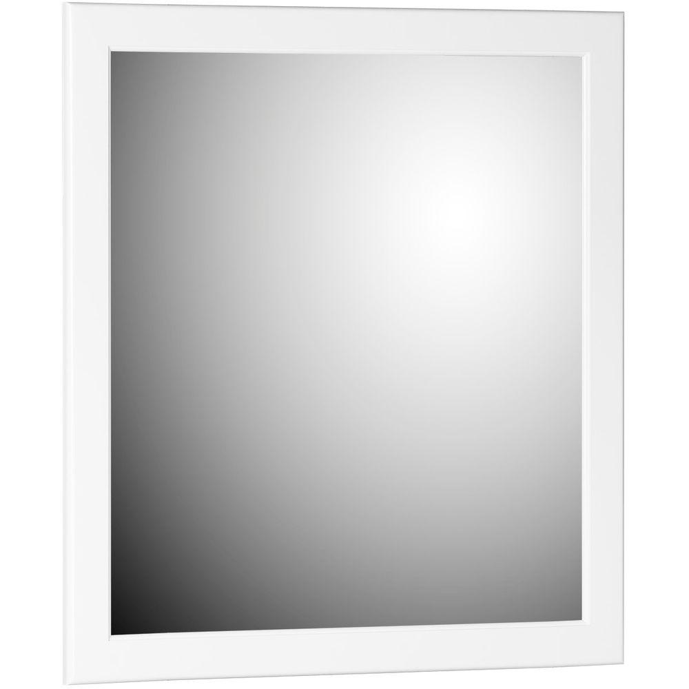 white framed mirror