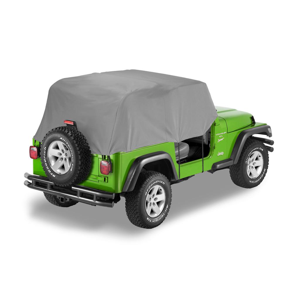 Bestop All Weather Trail Cover For 2076 1986 Cj7 1987 1991 Wrangler Yj In Charcoal Gray 81035 09 The Home Depot