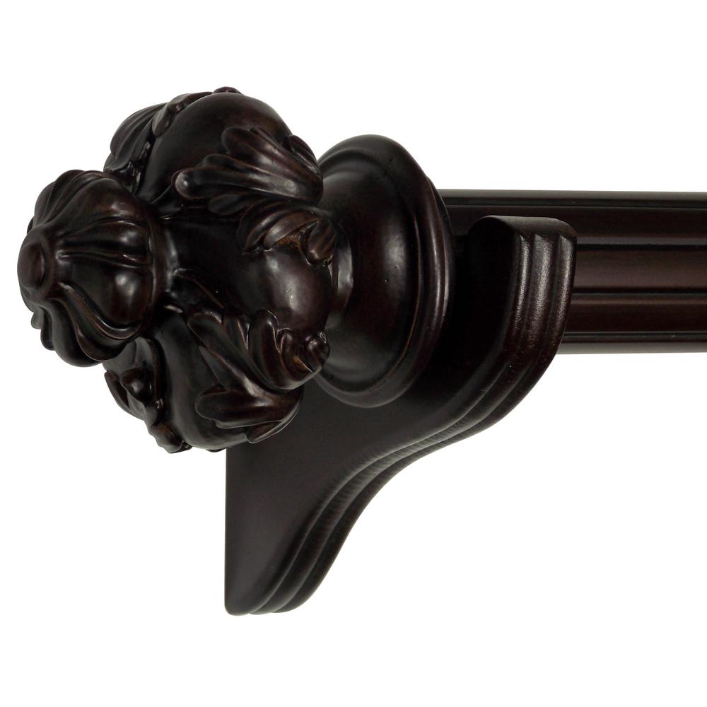 Classic Home English Walnut 2 In Dia Royal Crown Wood Drapery