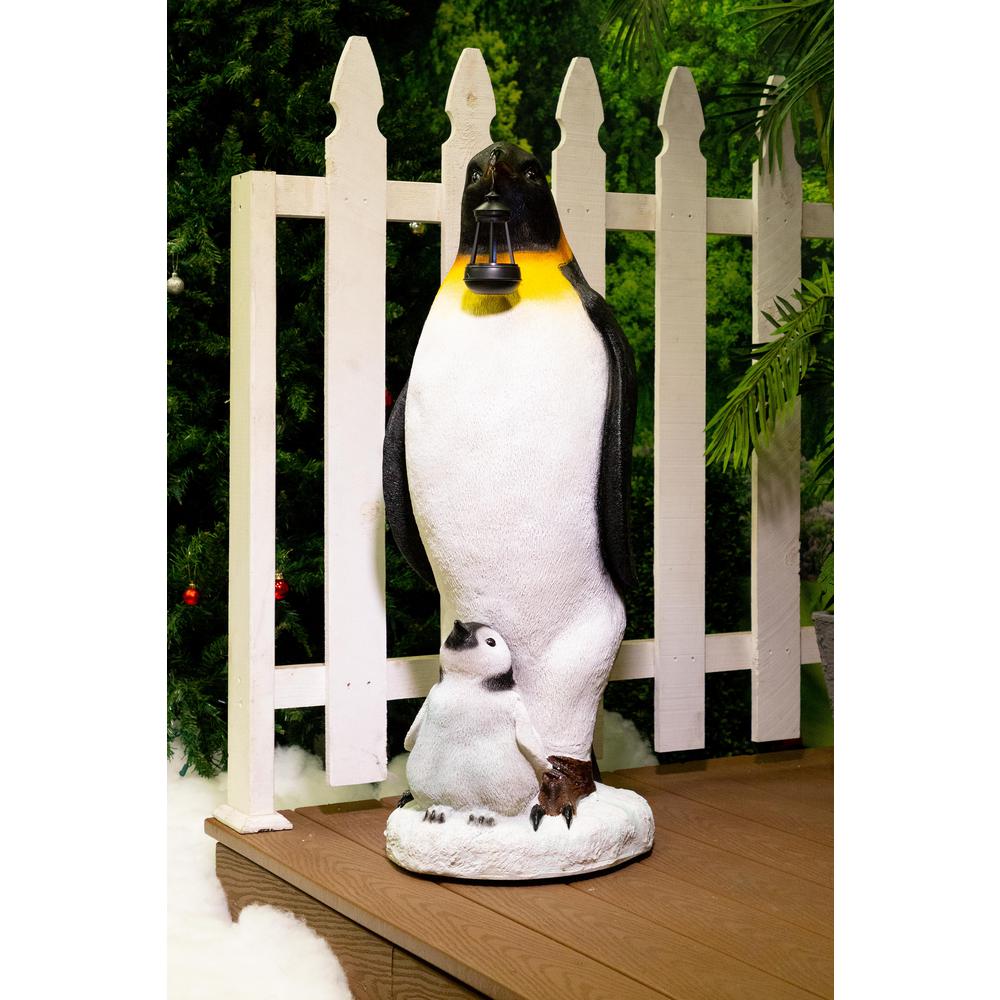 Alpine 37 In H Solar Christmas Penguin Statue Decor Azz122slr The H Solar Christmas Penguin Statue Decor