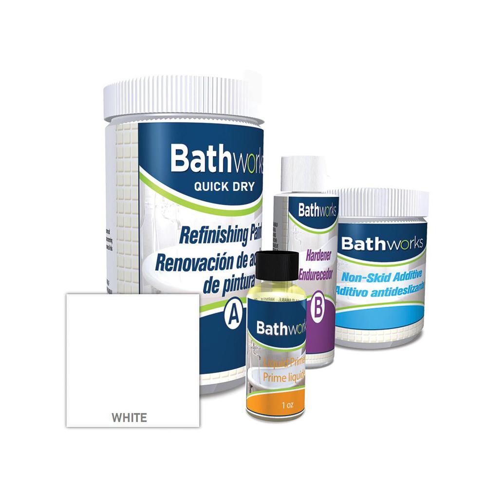 BATHWORKS 22 oz. Quick Dry in White with Slip Guard ...