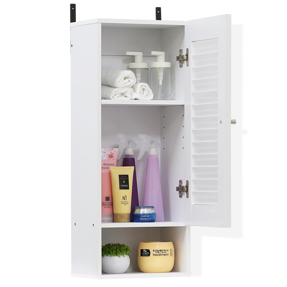 Indo White Slim Wall Cabinet