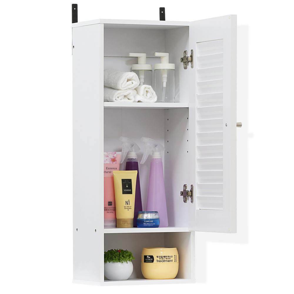 Furinno Indo White Slim Wall Cabinet 16069wh The Home Depot