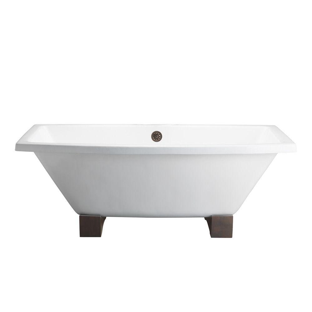 wooden clawfoot tub