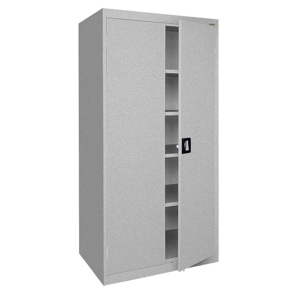 Sandusky Elite Series 78 In H X 36 In W X 18 In D 5 Shelf Steel Recessed Handle Storage Cabinet In Multi Granite Ea4r361878 Mg The Home Depot