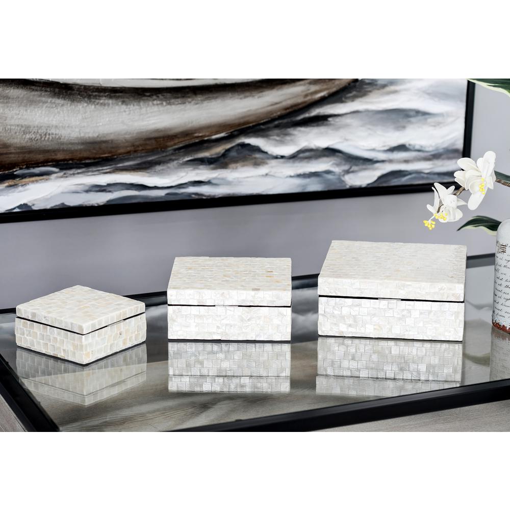 Litton Lane Coastal Rectangular Wooden Plank Boxes (Set of 2)78765 The Home Depot