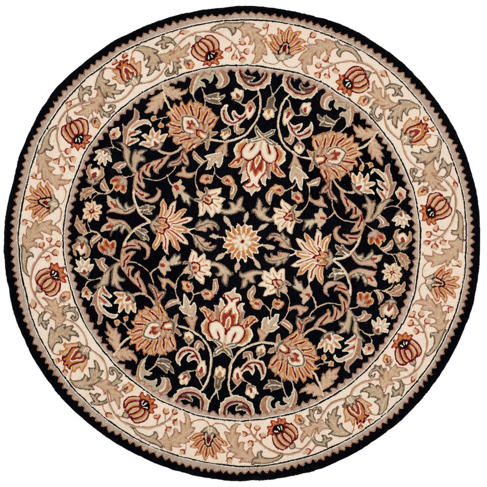 Safavieh Easy Care Black/Ivory 8 ft. x 8 ft. Round Area Rug-EZC101B-8R ...