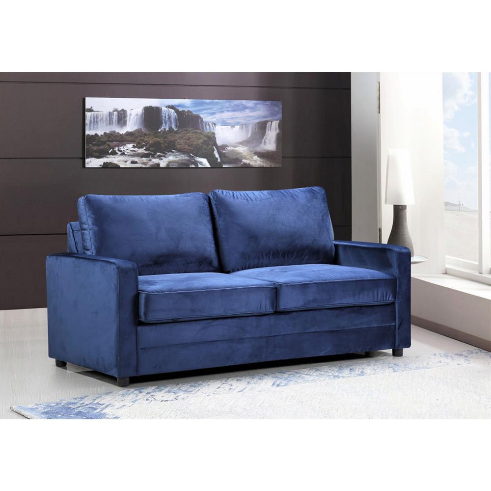 Dark Blue Velvet Sofa Bed | Baci Living Room