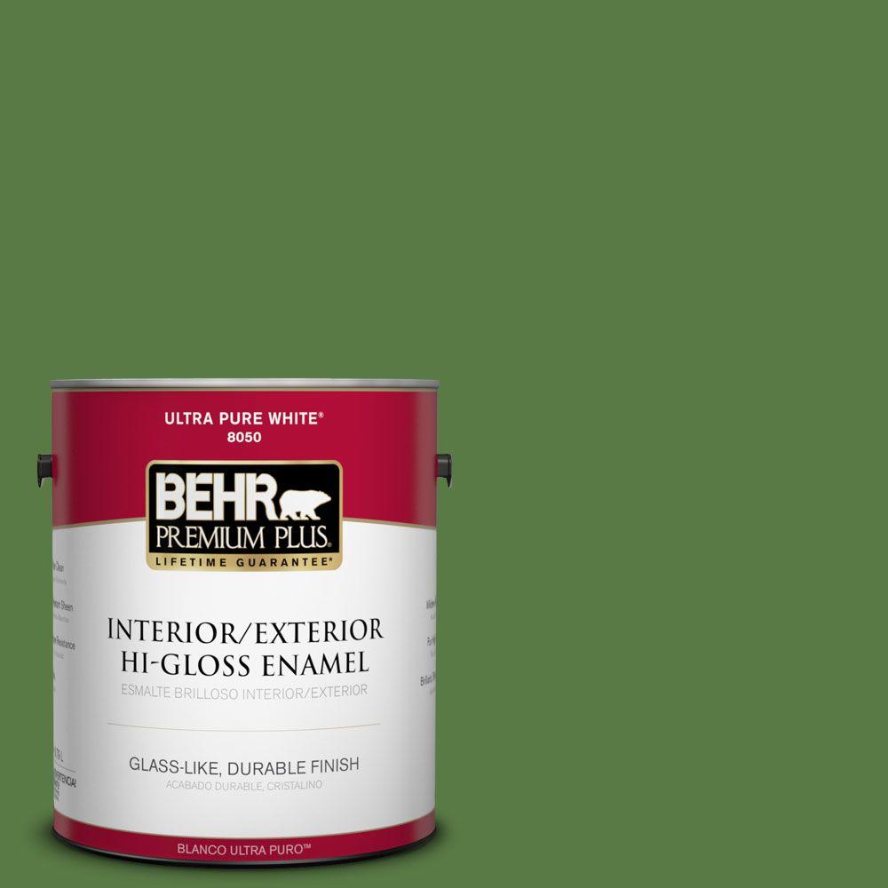 Behr Premium Plus 1 Gal S H 430 Mossy Green Hi Gloss Enamel S H 430 Mossy Green Hi Gloss Enamel