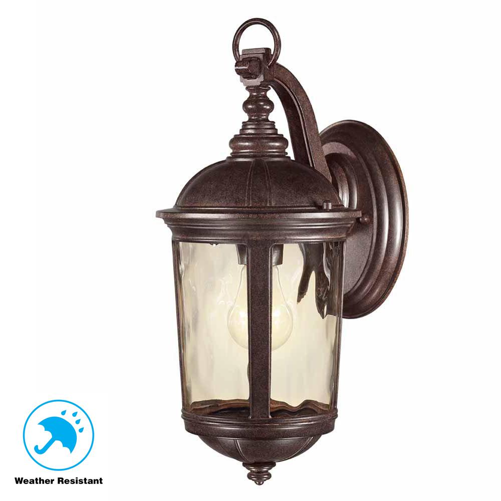 Home Decorators Collection Wall Mounted Leeds Wall-Mount Outdoor Mystic Bronze Lantern HB7262A-293