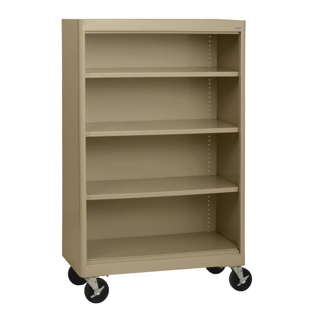 Sandusky Radius Edge Tropic Sand Mobile Steel Bookcase Bm3r361852 04 Radius Edge Tropic Sand Mobile Steel Bookcase