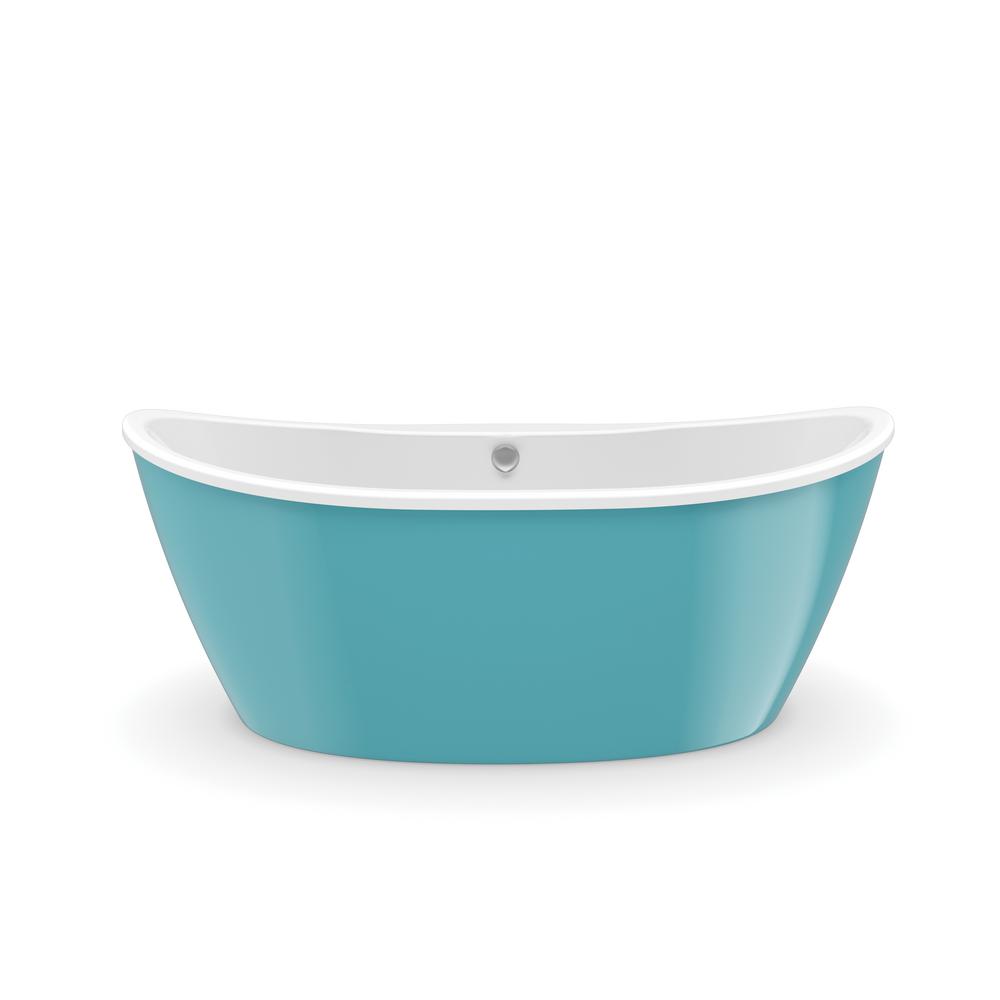 MAAX Delsia 5.6 Ft. Fiberglass Flatbottom Non-Whirlpool Bathtub In Aqua ...