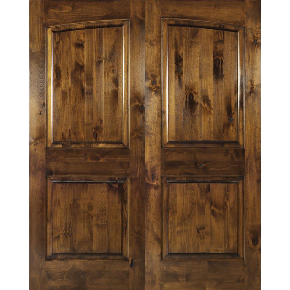 Krosswood Doors 64 In X 80 In Rustic Knotty Alder 2 Panel Common