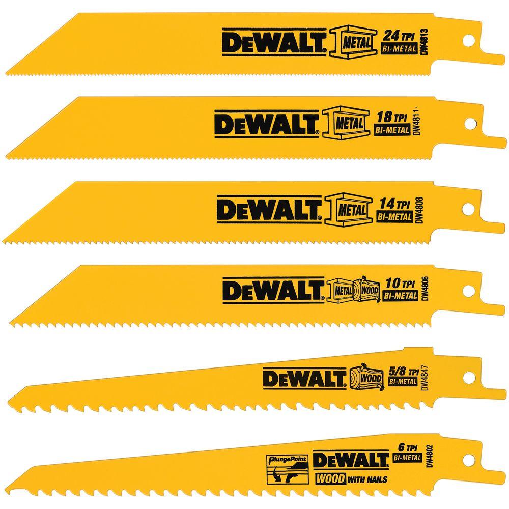 DEWALT Metal/Woodcutting Reciprocating Saw Blade Set (6Piece)DW4856