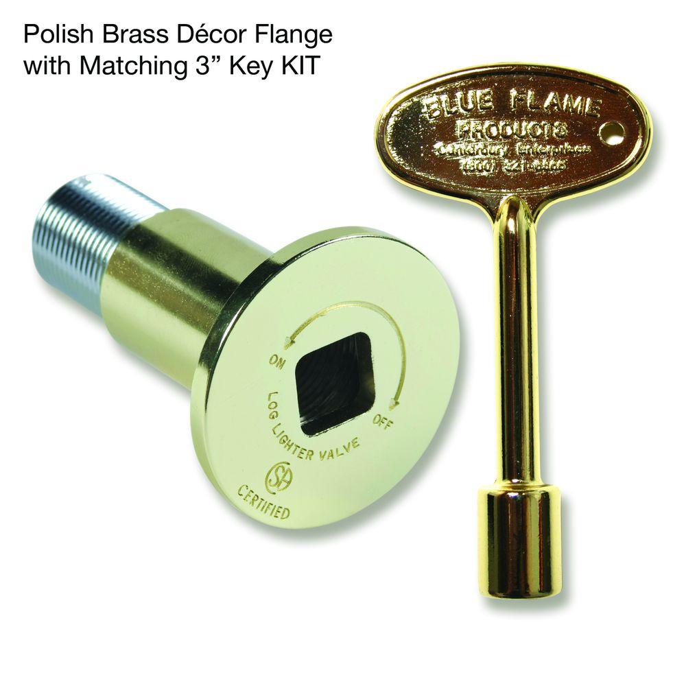 Visit The Home Depot to buy Blue Flame Polish Brass Flange and Key Kit DK.0202