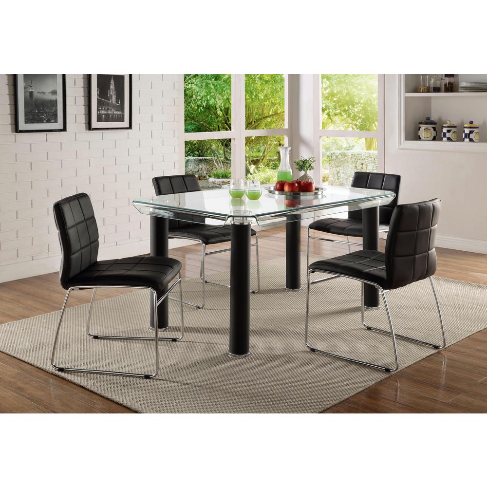 Gordias Black Pu And Chrome Side Chair