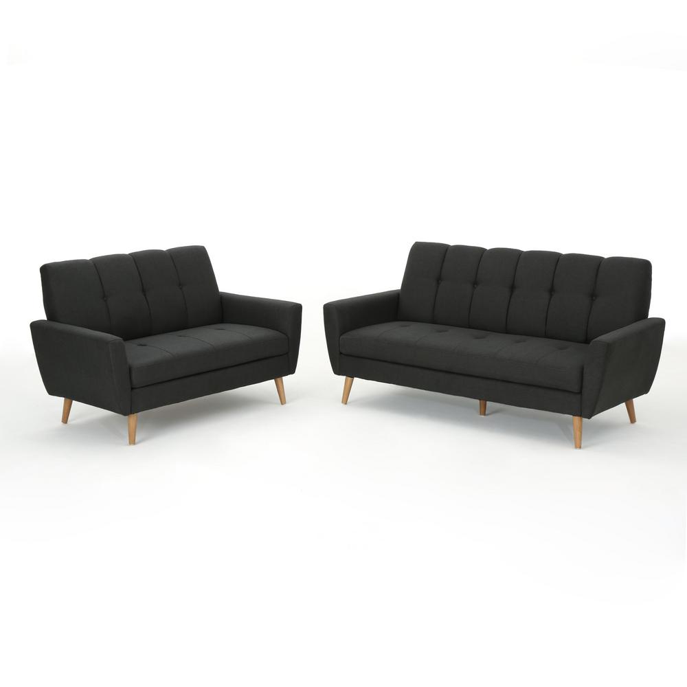 Black Sofas Loveseats Living Room Furniture The Home